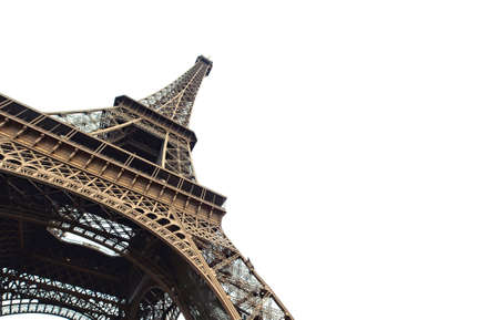 Eiffel Tower on white backgroundの写真素材