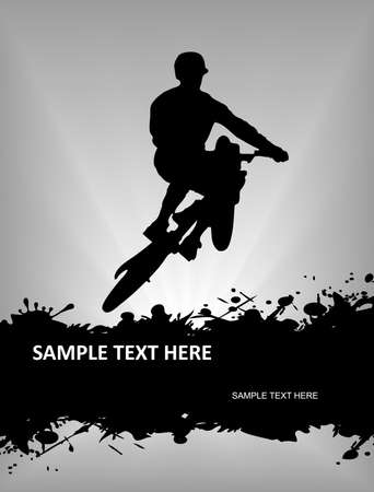 The pictures show a cyclist in flightのイラスト素材