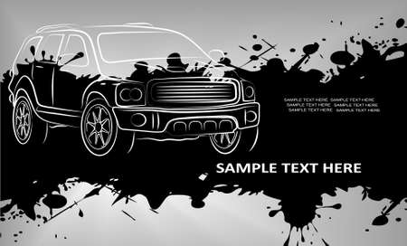 The pictures show the abstract contours of road transport on grunge backgroundのイラスト素材