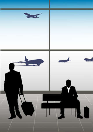 people at the airportのイラスト素材
