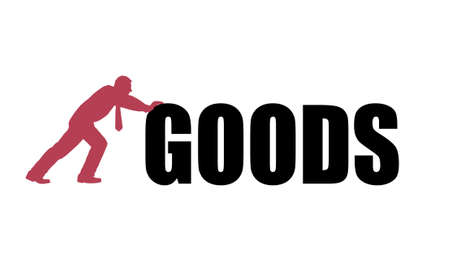 person pushing a word goodsのイラスト素材