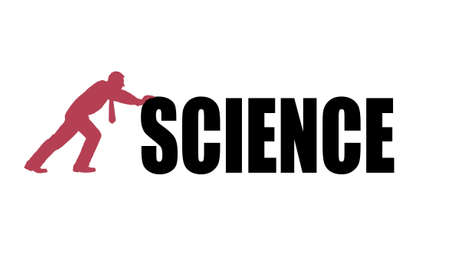 person pushing a word scienceのイラスト素材
