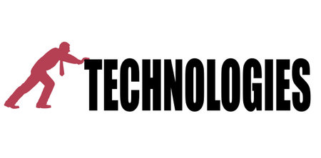 person pushing a word technologies