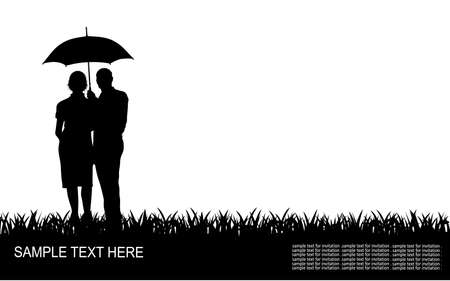 people in the rainのイラスト素材