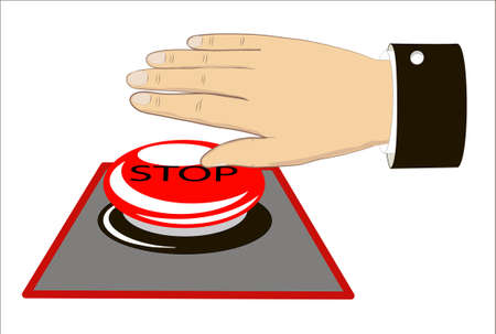 hand presses the stopのイラスト素材