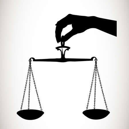 silhouette scales in a handのイラスト素材