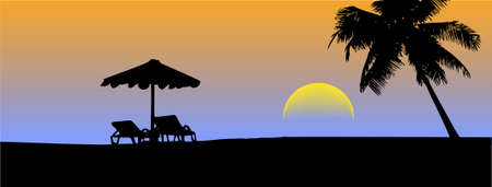 marine sunsetのイラスト素材