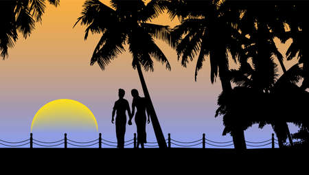 marine sunsetのイラスト素材
