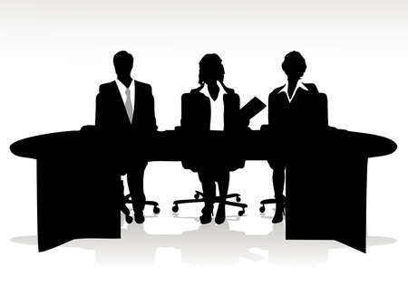 guide sitting at the tableのイラスト素材