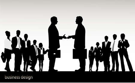on the image the meeting of two businessmen is presentedのイラスト素材