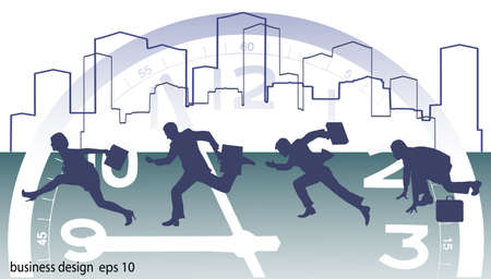 on the image the running businessman is presentedのイラスト素材