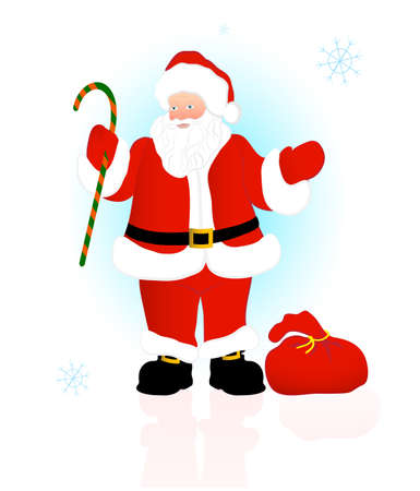 on the image drawing Santa Claus is presented pushes a giftのイラスト素材