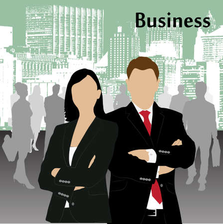 on the image the silhouette of the businessman on an abstract background is presentedのイラスト素材