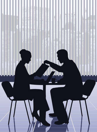 on the image the business meeting of businessmen is presentedのイラスト素材