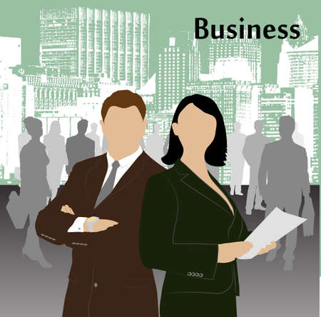on the image the silhouette of the businessman on an abstract background is presentedのイラスト素材