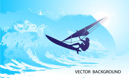 on the image the surfer on waves is presentedのイラスト素材