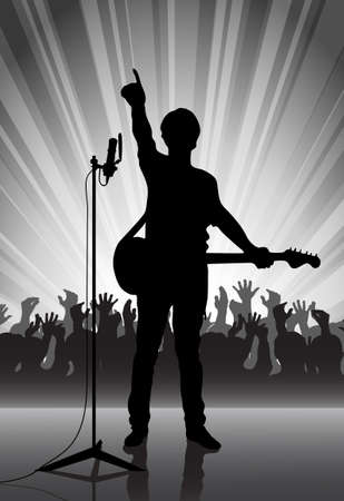 on the image the fate the musician on a scene is presentedのイラスト素材