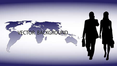 on the image businessmen on an abstract background of a planet are presentedのイラスト素材