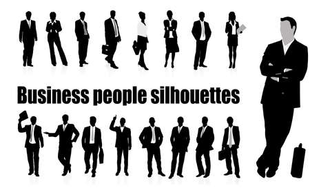 silhouettes of businessmenのイラスト素材