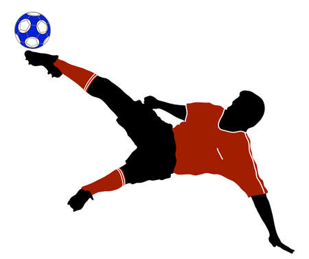 silhouette of the football playerのイラスト素材