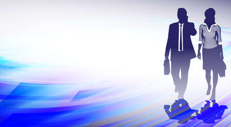 silhouettes of businessmen on an abstract backgroundのイラスト素材