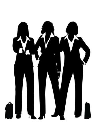 on the image silhouettes of businessmen are presentedのイラスト素材