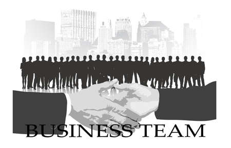 business team against the cityのイラスト素材