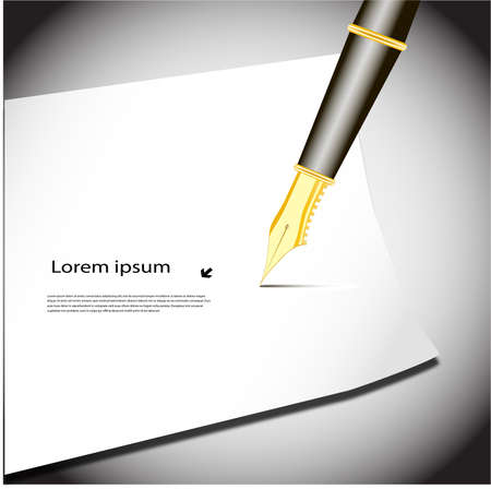 pen writing on paper business backgroundのイラスト素材