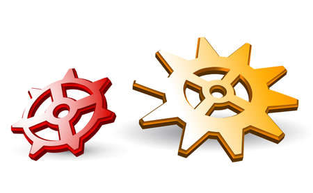 gears in 3d on white backgroundのイラスト素材