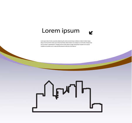 abstract panorama of the city with a place for the textのイラスト素材