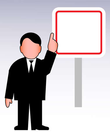 person with a bannerのイラスト素材