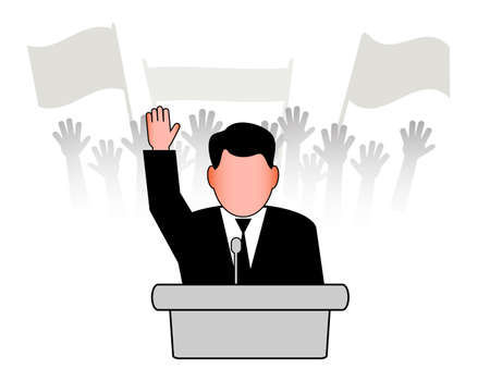 policy speech before an audienceのイラスト素材