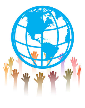 hands round the globeのイラスト素材