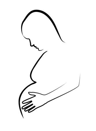 contours of the pregnant womanのイラスト素材