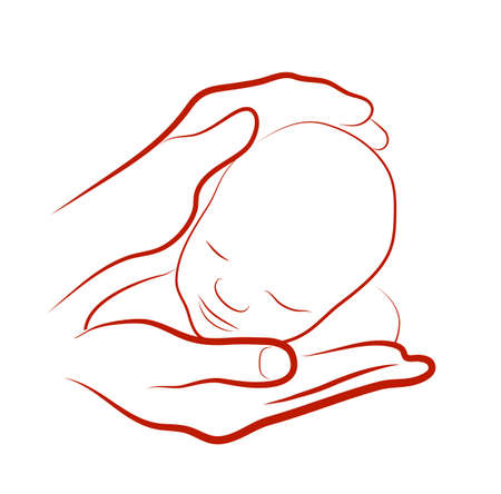 contours of mother and babyのイラスト素材