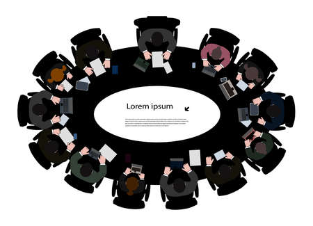 businessmen at a round tableのイラスト素材