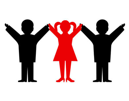 people having joined handsのイラスト素材