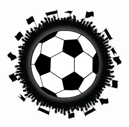 soccer ball in a circle from human handsのイラスト素材