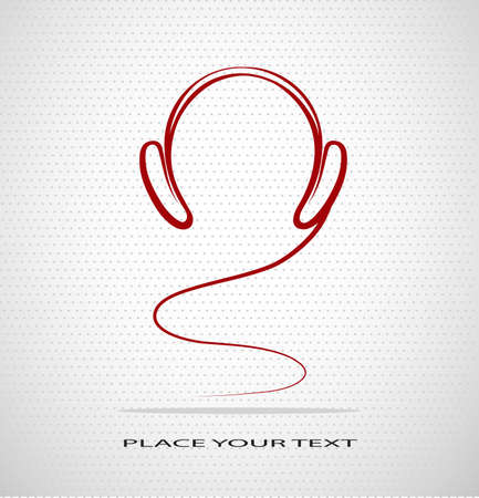 silhouette headphones on seamless backgroundのイラスト素材