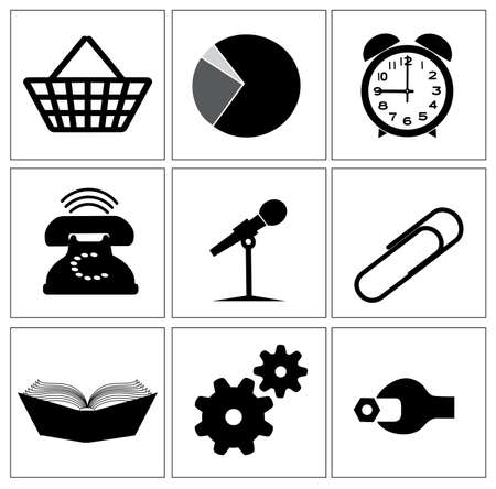 set of web icons on white backgroundのイラスト素材