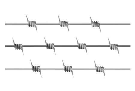 element of barbed wire on a white backgroundのイラスト素材