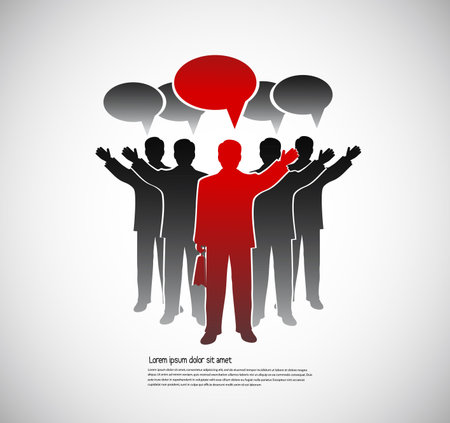 group of people with a bubble symbolize communicationのイラスト素材