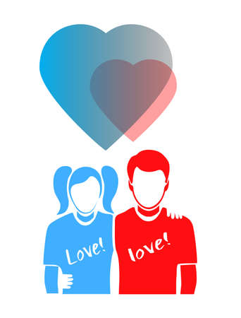 silhouettes of young people with a bubble for the textのイラスト素材