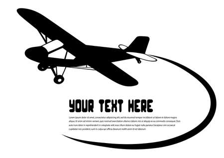 flying airplane on a white backgroundのイラスト素材