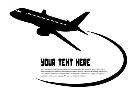 flying airplane on a white backgroundのイラスト素材