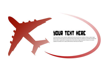 flying airplane on a white backgroundのイラスト素材
