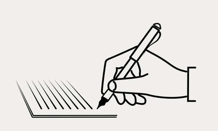 Icon hand writing on paperのイラスト素材