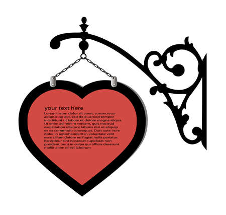old sign advertising in the form of heartのイラスト素材