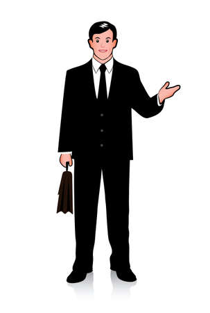 picture of businessman with outstretched handのイラスト素材