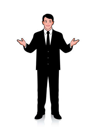 drawing of the man in a suit on a white backgroundのイラスト素材